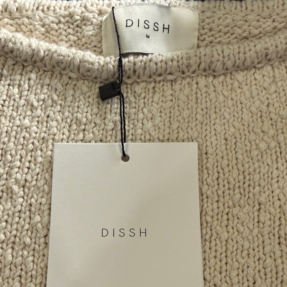 DISSH Cream 100% cotton Knit Sweater - Picture 5 of 9